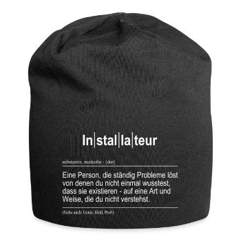 Handwerker, Installateur Spruch Geschenkidee - Jersey-Beanie - Schwarz - Vorne