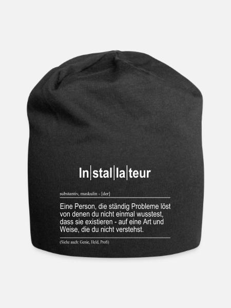 Handwerker, Installateur Spruch Geschenkidee - Jersey-Beanie - Schwarz