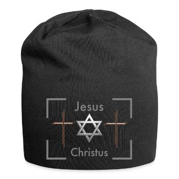 Jesus Christ Gott Messias Yeshua - Jersey-Beanie - Schwarz - Vorne