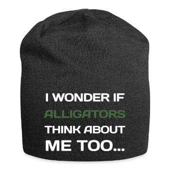 I Wonder If Alligators Think About Me Too... - Jersey Beanie - charcoal grey - Front