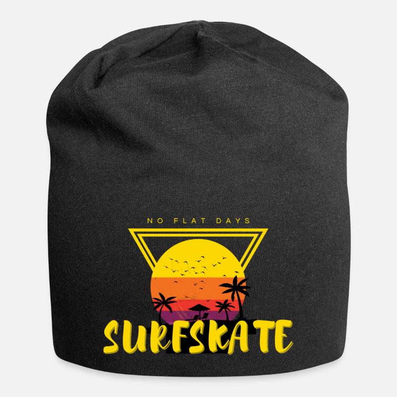 Surfskate Sunset - Jersey Beanie - black