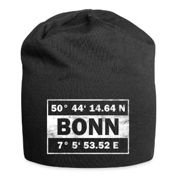 Bonn Koordinaten Stadt Bonn - Jersey-Beanie - Schwarz - Vorne