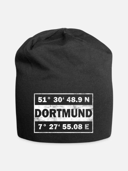 Dortmund Koordinaten - Jersey-Beanie - Schwarz