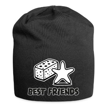 Schwamm und Seestern - Best Friends Design - Jersey-Beanie - Schwarz - Vorne
