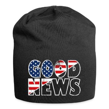 GOOD NEWS Stars and Stripes Bibelvers Evangelium - Jersey-Beanie - Schwarz - Vorne