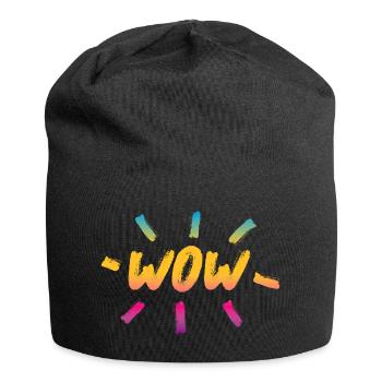 WOW Brush Rainbow Handwriting Enthusiasm Fun - Jersey Beanie - black - Front