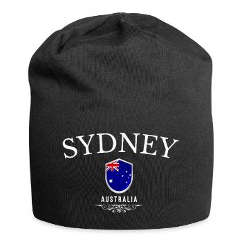 Sydney Australien, elegantes und minimalistisches Design - Jersey-Beanie - Schwarz - Vorne
