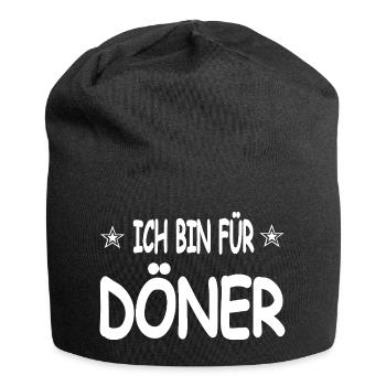 Döner - Jersey-Beanie - Schwarz - Vorne
