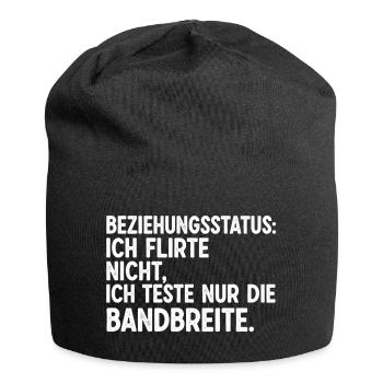 Beziehungsstatus: Ich Flirte Nicht - Jersey-Beanie - Schwarz - Vorne