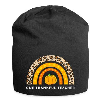 Thanksgiving Lehrerin Lehrer - Jersey-Beanie - Schwarz - Vorne