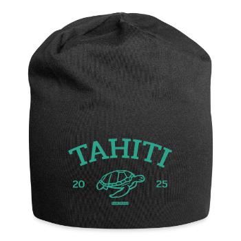 Tahiti - Turtle - French Polynesia - Schildkröte - Jersey-Beanie - Schwarz - Vorne