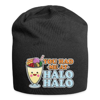 You Had Me At Halo Halo Filipino Dessert Graphic - Jersey Beanie - black - Front