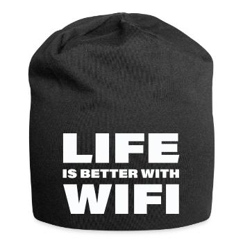 LIFE IS BETTER WITH WIFI - Jersey-Beanie - Schwarz - Vorne