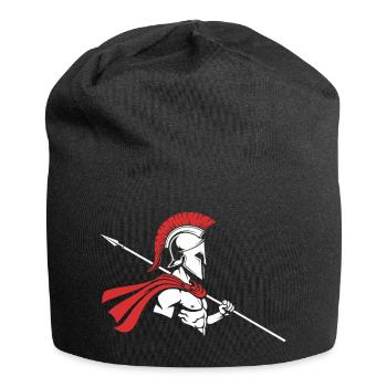 Spartan Profile Spear Logo Mascot Warrior - Jersey Beanie - black - Front