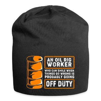 Oil Rig Oil Field - Jersey Beanie - black - Front