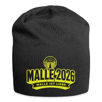 Malle 2026 Malle ist Liebe - Jersey-Beanie - Schwarz - Vorne