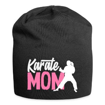 Karate Mom Martial Arts Mother Fighter Women - Jersey Beanie - black - Front