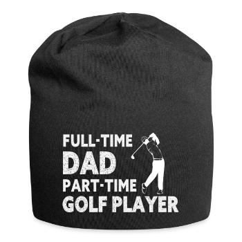 Vollzeitvater Teilzeit-Golfspieler – Geschenk - Jersey-Beanie - Schwarz - Vorne