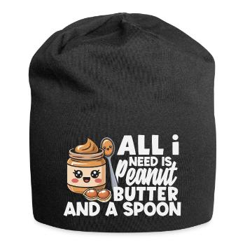 Erdnussbutter & Marmelade Partnerlook Design - Jersey-Beanie - Schwarz - Vorne