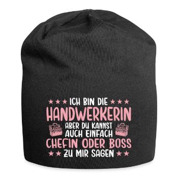 Handwerkerin oder Chefin Handwerk - Jersey-Beanie - Schwarz - Vorne