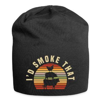 Grillmeister Cadeau de viande, saucisse et bière - Bonnet en jersey - noir - Devant