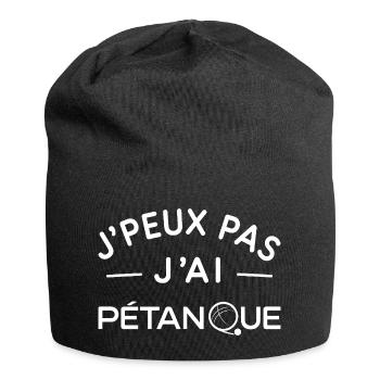 Pétanque Humour Cadeau Passionné de Boules - Bonnet en jersey - noir - Devant