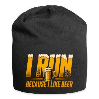 I'm Running Because Of Beer - Funny Running Shirt - Jersey Beanie - black - Front