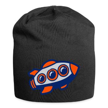 Space Rocket Illustration - Jersey Beanie - black - Front