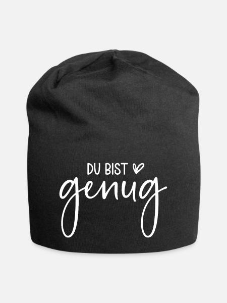 Du bist genug - Jersey-Beanie - Schwarz