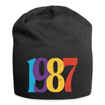 Geboren 1987 Geburtstagsgeschenk Geburtstag 87 - Jersey-Beanie - Schwarz - Vorne