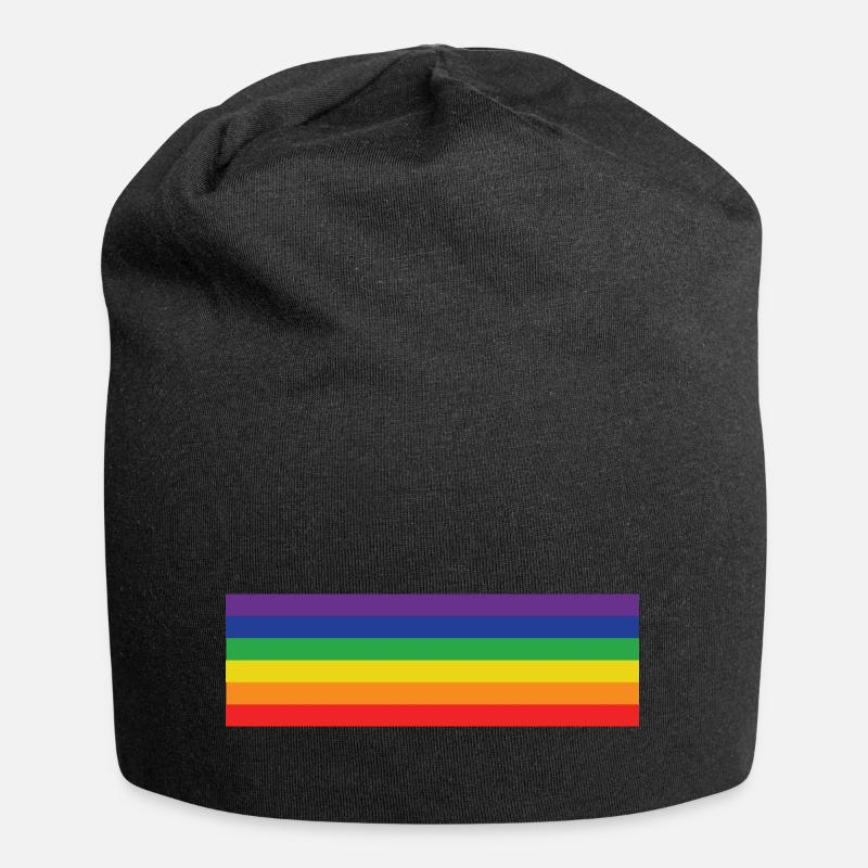 Drapeau arc-en-ciel - Bonnet en jersey - noir