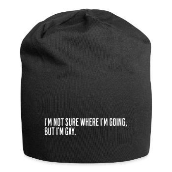Je ne sais pas trop où je vais mais je suis Gay Frog - Bonnet en jersey - noir - Devant