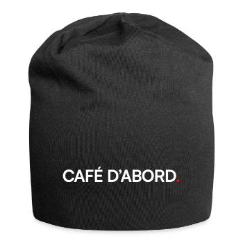 CAFÉ D’ABORD – Humour bureau lundi matin - Bonnet en jersey - noir - Devant