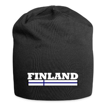 Drapeau de la Finlande - Bonnet en jersey - noir - Devant
