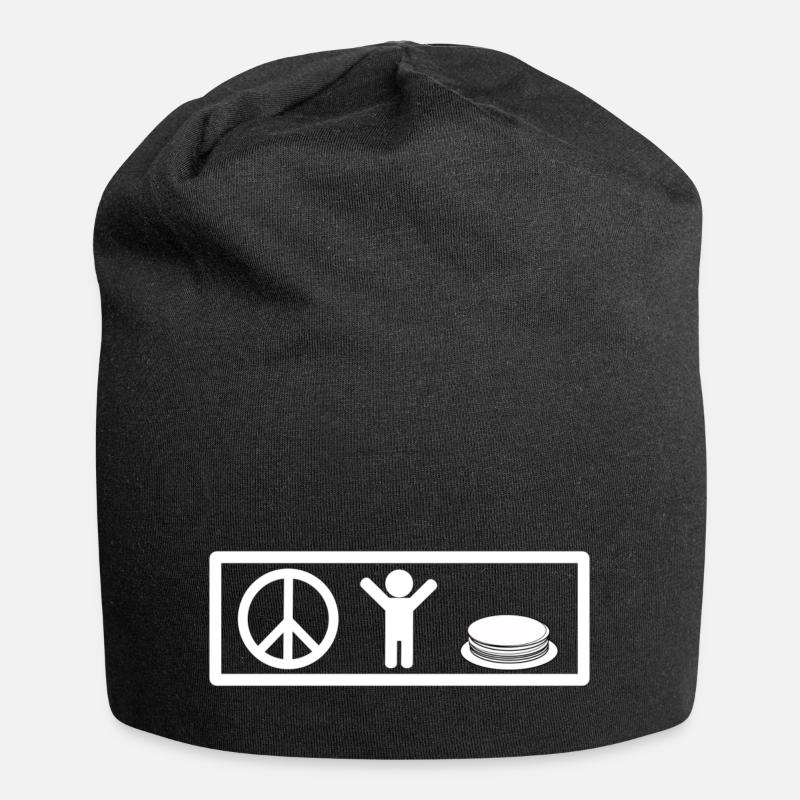 w - Jersey-Beanie - Schwarz