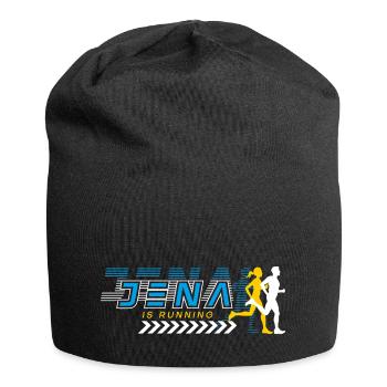 Jena est en course - Bonnet en jersey - noir - Devant
