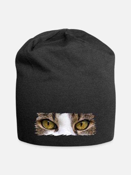 Cat's eyes - Jersey Beanie - black