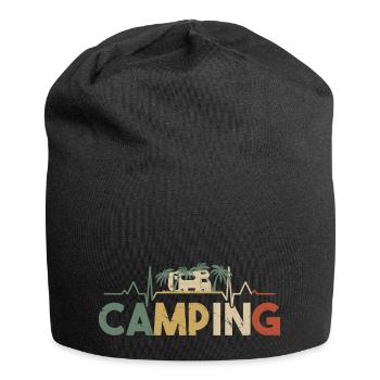 Camping Vintage, Camper Heartbeat - Bonnet en jersey - noir - Devant