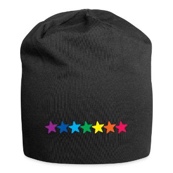 Étoiles Rainbow horizontales - Bonnet en jersey - noir - Devant