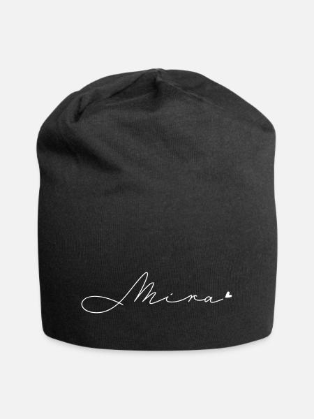 Name Mira - Jersey-Beanie - Schwarz