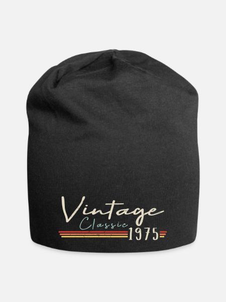 Vintage Original since 1975 Geburtstag Retro 1975 - Jersey-Beanie - Schwarz