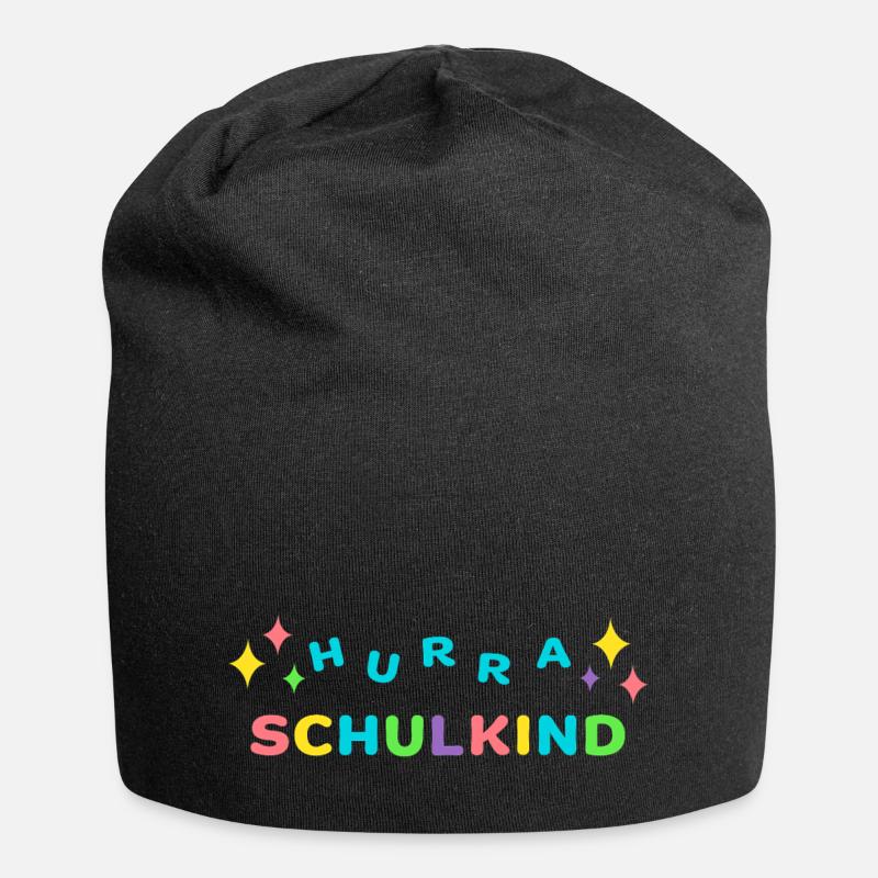 Hurra SCHULKIND Einschulung Klasse 1 - Jersey-Beanie - Schwarz
