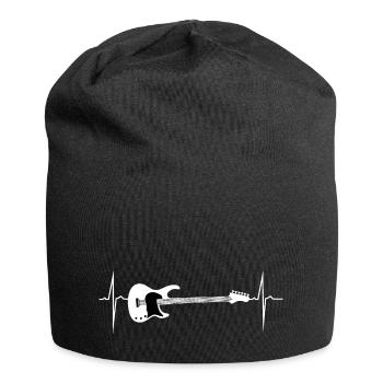 heartbeat e guitar - Jersey Beanie - black - Front