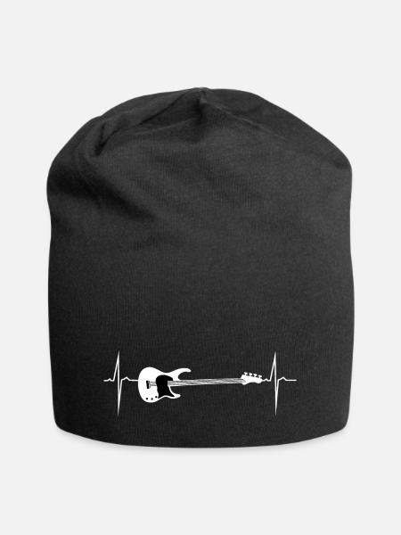 herzschlag e bass - Jersey-Beanie - Schwarz