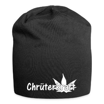 Kräuterkraft Chrüterkraft Cannabis Ganja Marihuana - Jersey-Beanie - Schwarz - Vorne