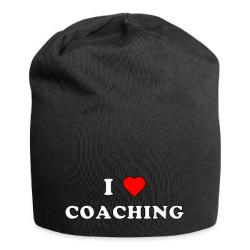 I LOVE COACHING (weiß/schwarze Umrandung) - Jersey-Beanie - Schwarz - Vorne