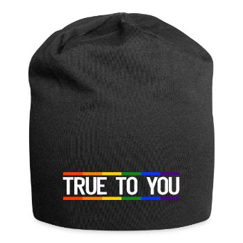 True to you - Gay Queer LGBTIQ+ Pride CSD - Jersey-Beanie - Schwarz - Vorne