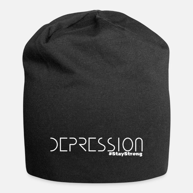 Depression - Jersey-Beanie - Schwarz