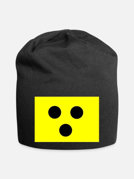 Blindenzeichen - Jersey-Beanie - Schwarz