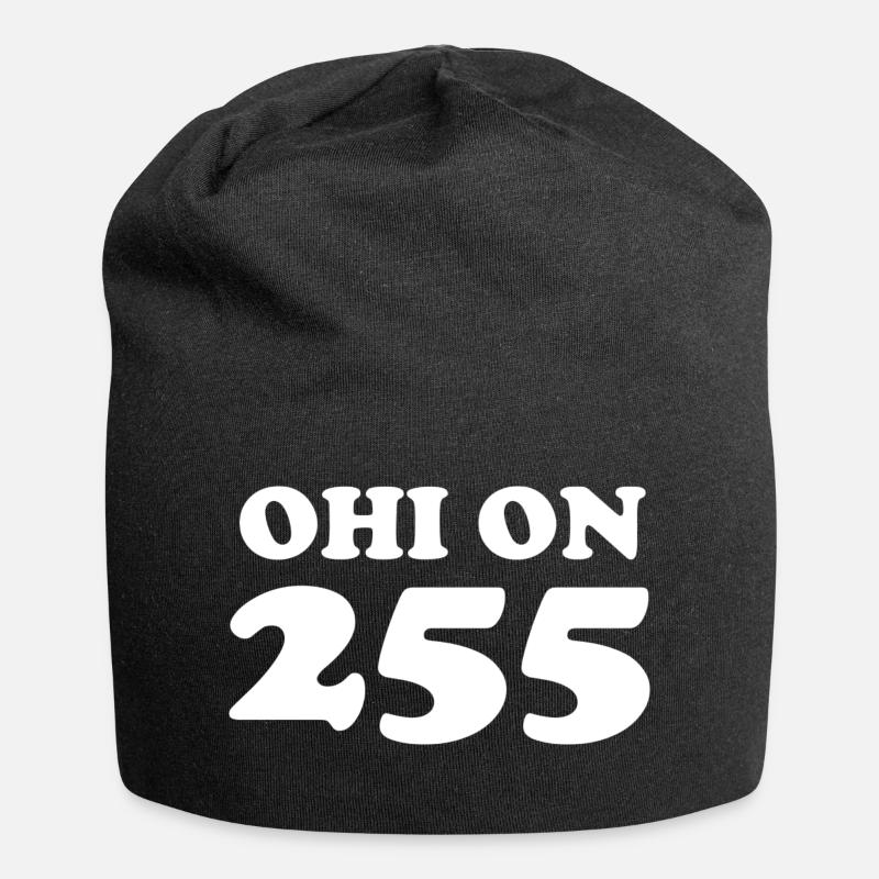# 255000 Schnitt von 255 weißen Text - Jersey-Beanie - Schwarz